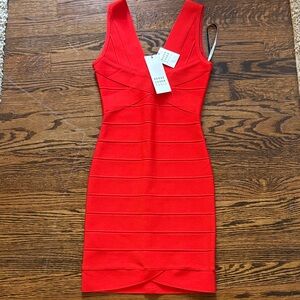 Stunning Herve Leger Vibrant Red Mini Dress